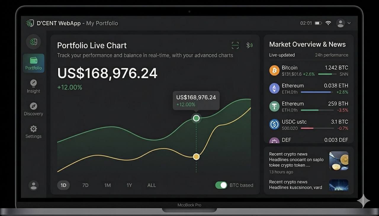 Dcent Desktop Wallet Application Interface - Secure Crypto Management
